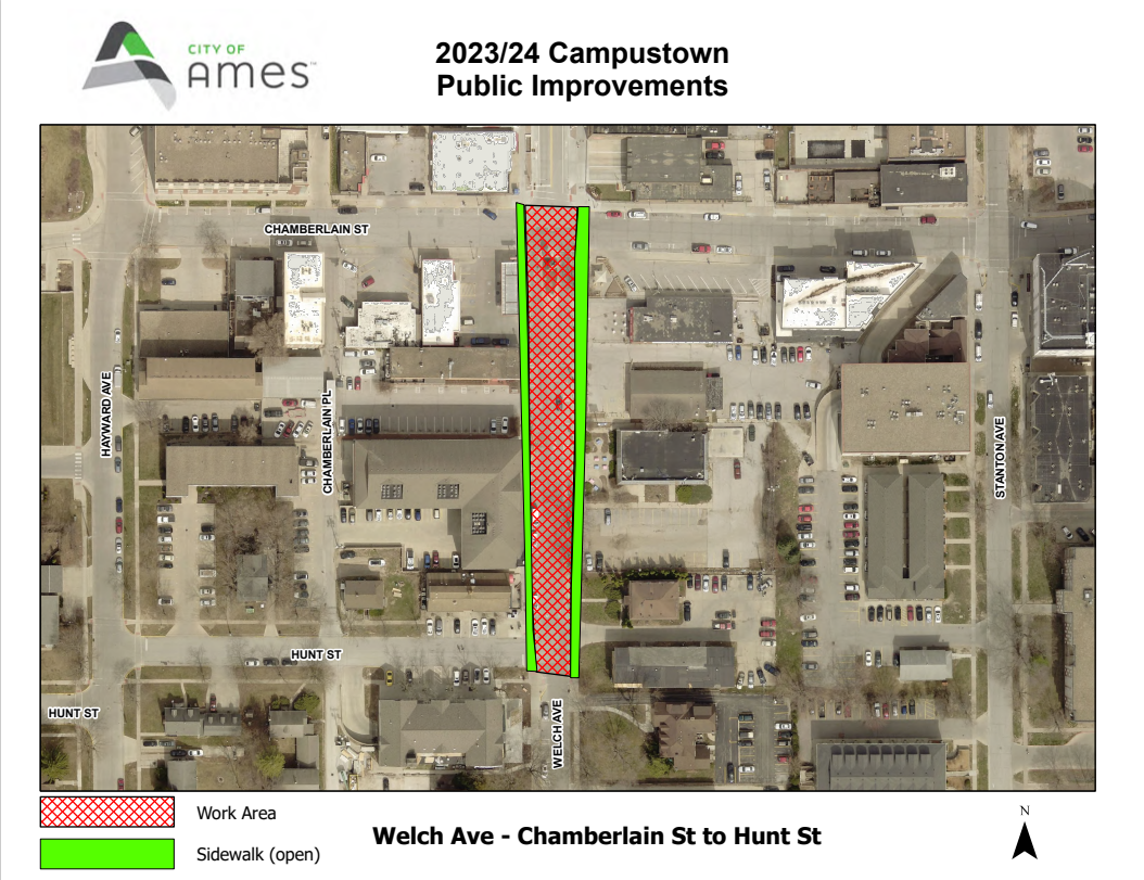 Map of Welch Ave closure
