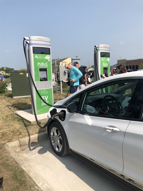 EV car at charger