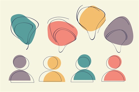 Feedback bubbles on a white screen