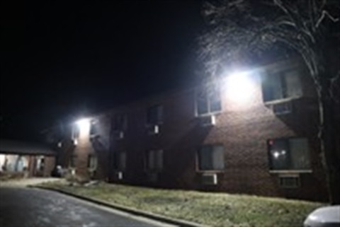 Hotel building at night