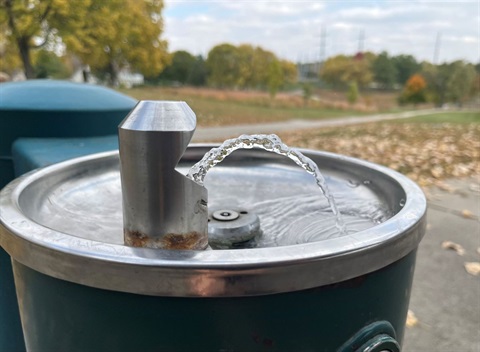 Drinking fountain at a park