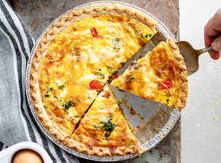 Vegetable Quiche in a pan