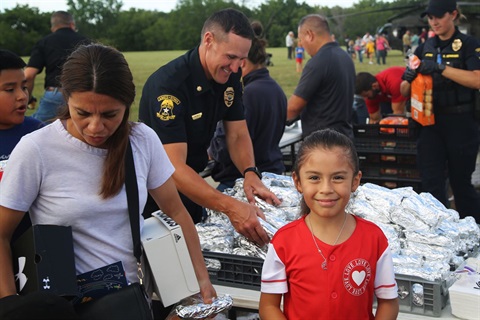 Police and kids at national night out