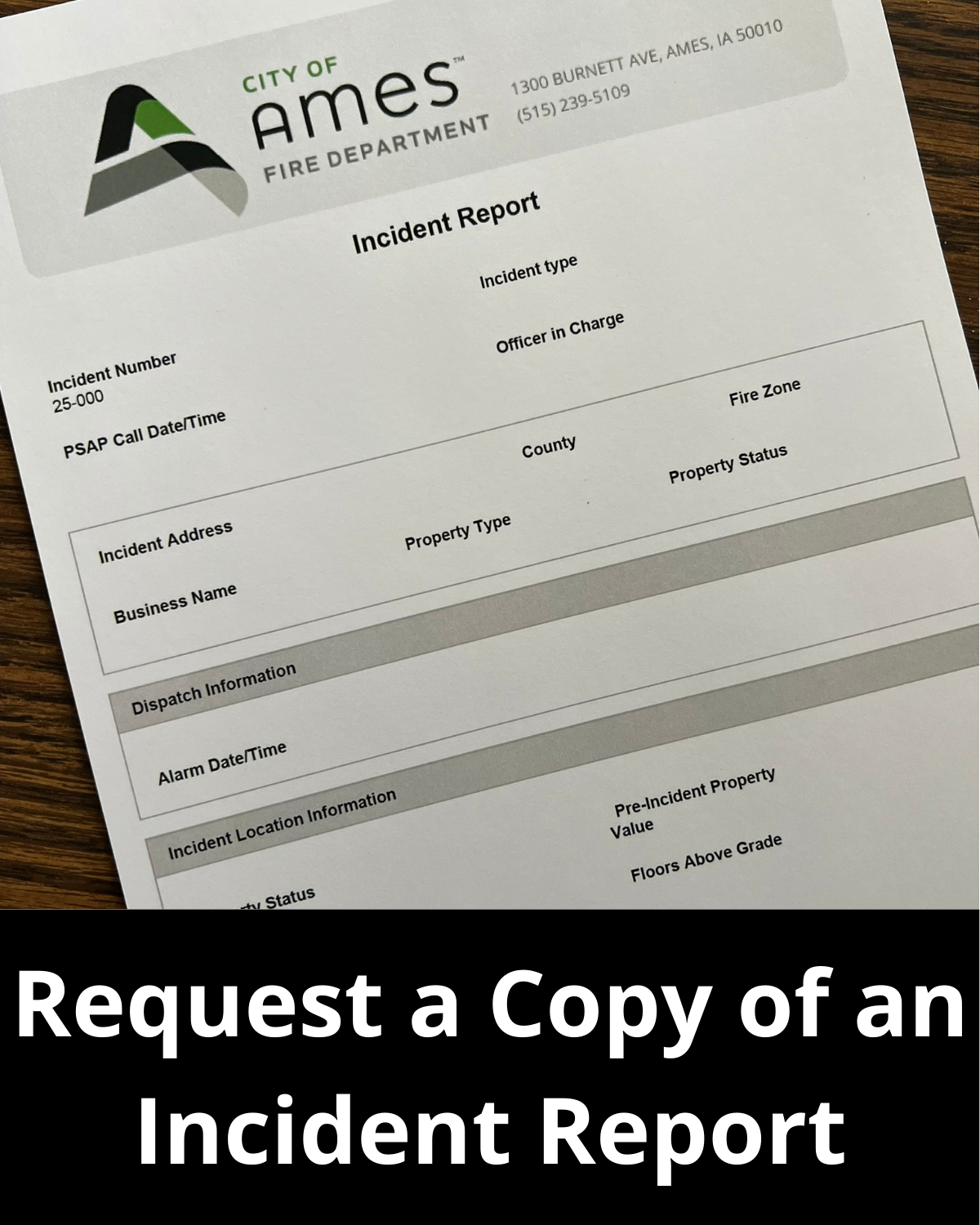 Request a Copy of an Incident Report