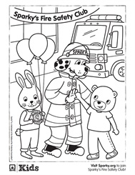 Sparky Fire Safety Club Coloring Page