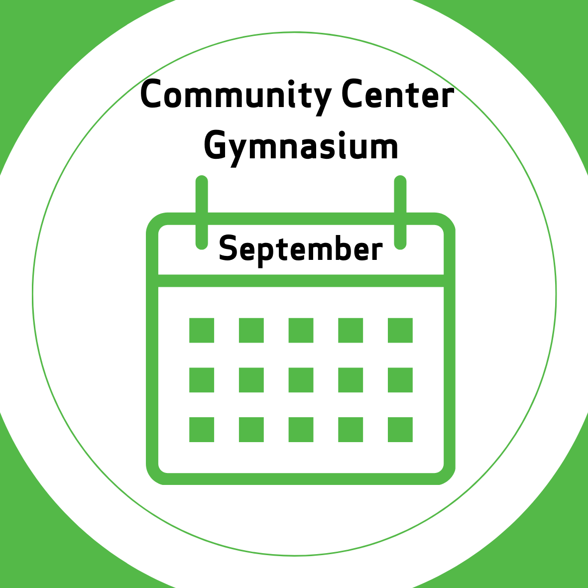 Community Center Gymnasium September Calendar