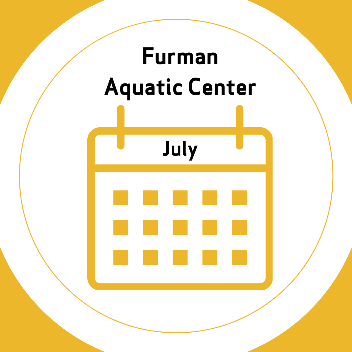 July Furman Aquatic Center Calendar