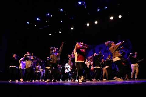 Entertainers on stage at City Auditorium