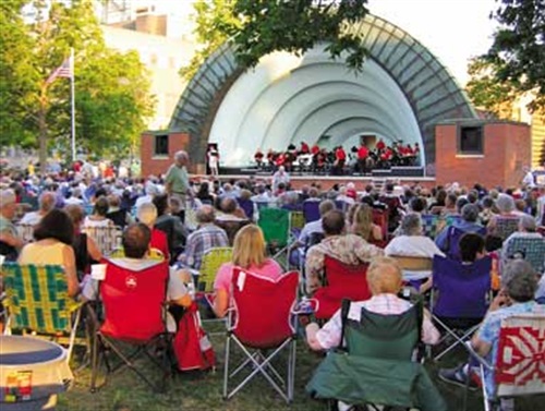 Concert goers at Bandshell