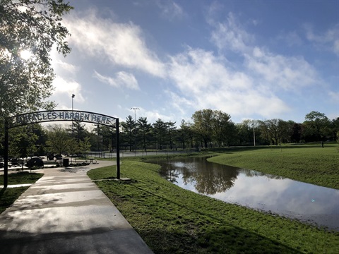 Stormwater Pond with Water