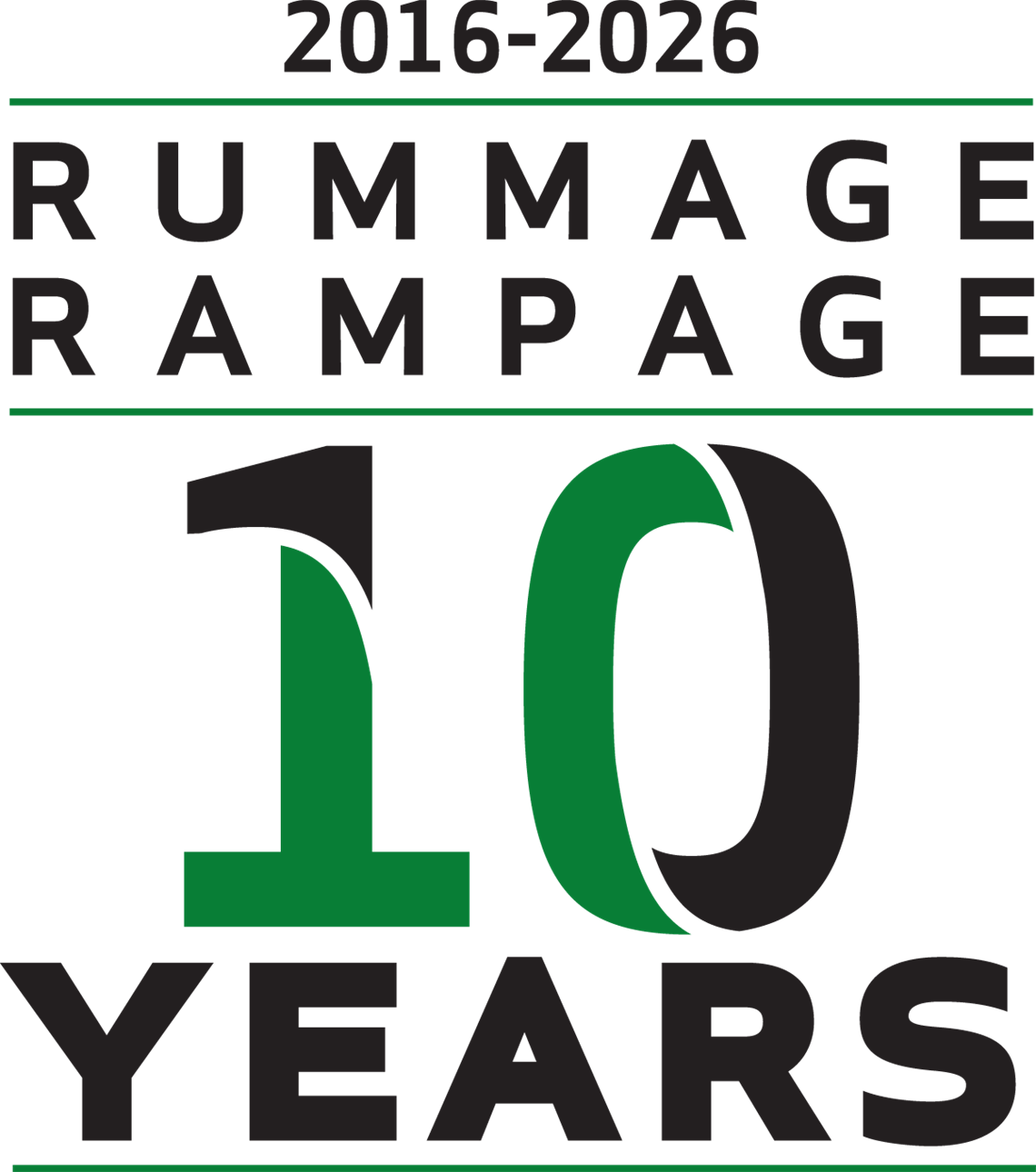Rummage Rampage 10 year logo