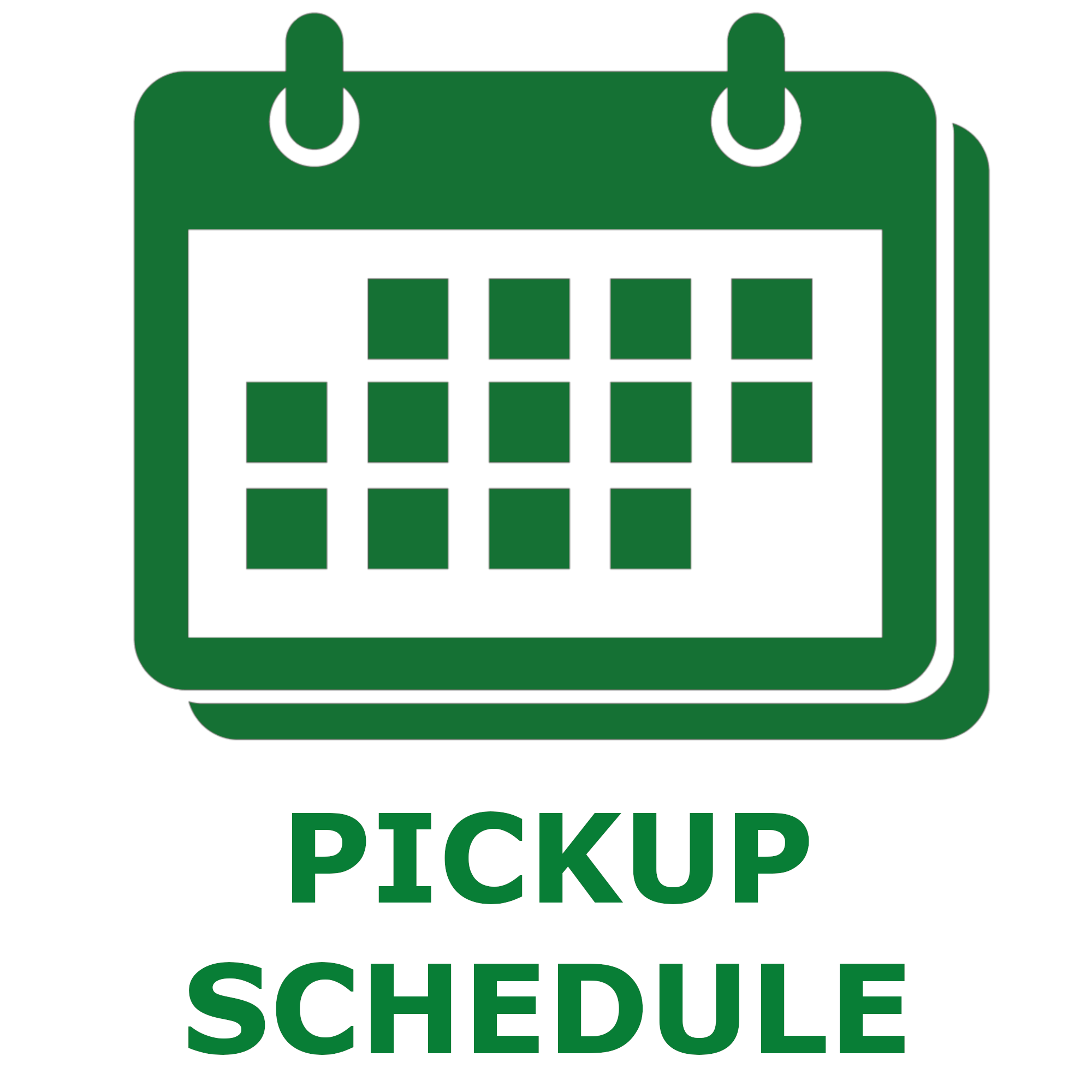 An icon of a calendar, this links to the bin pickup schedule and interactive map.