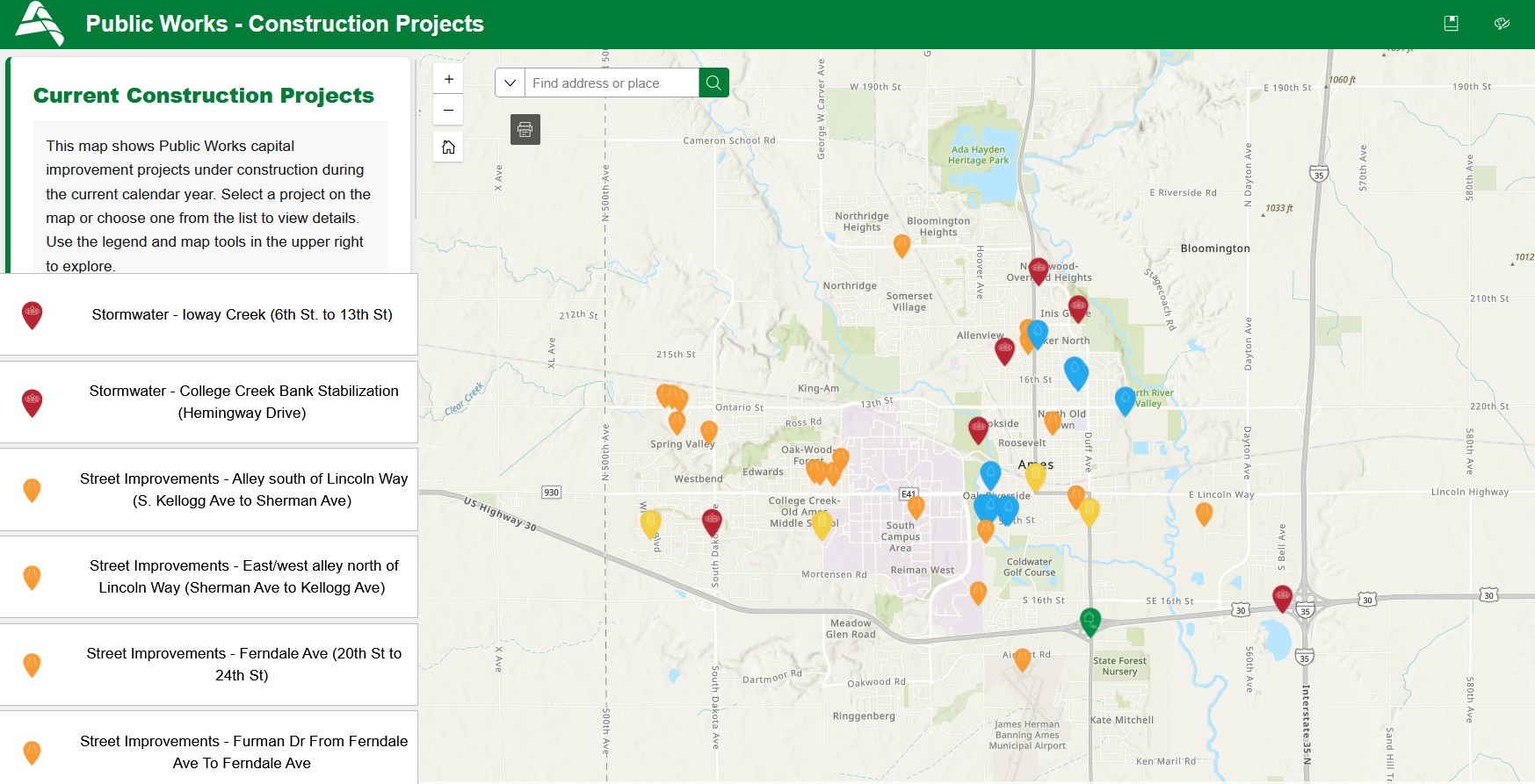 Public Works Construction Page Map Photo