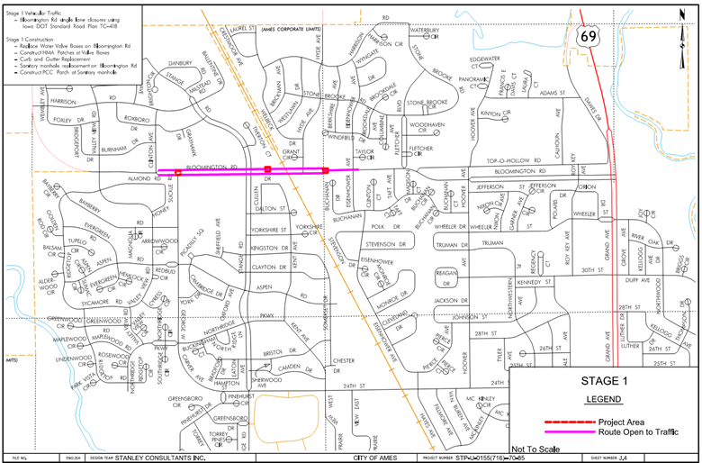 Curb & Gutter Work Map