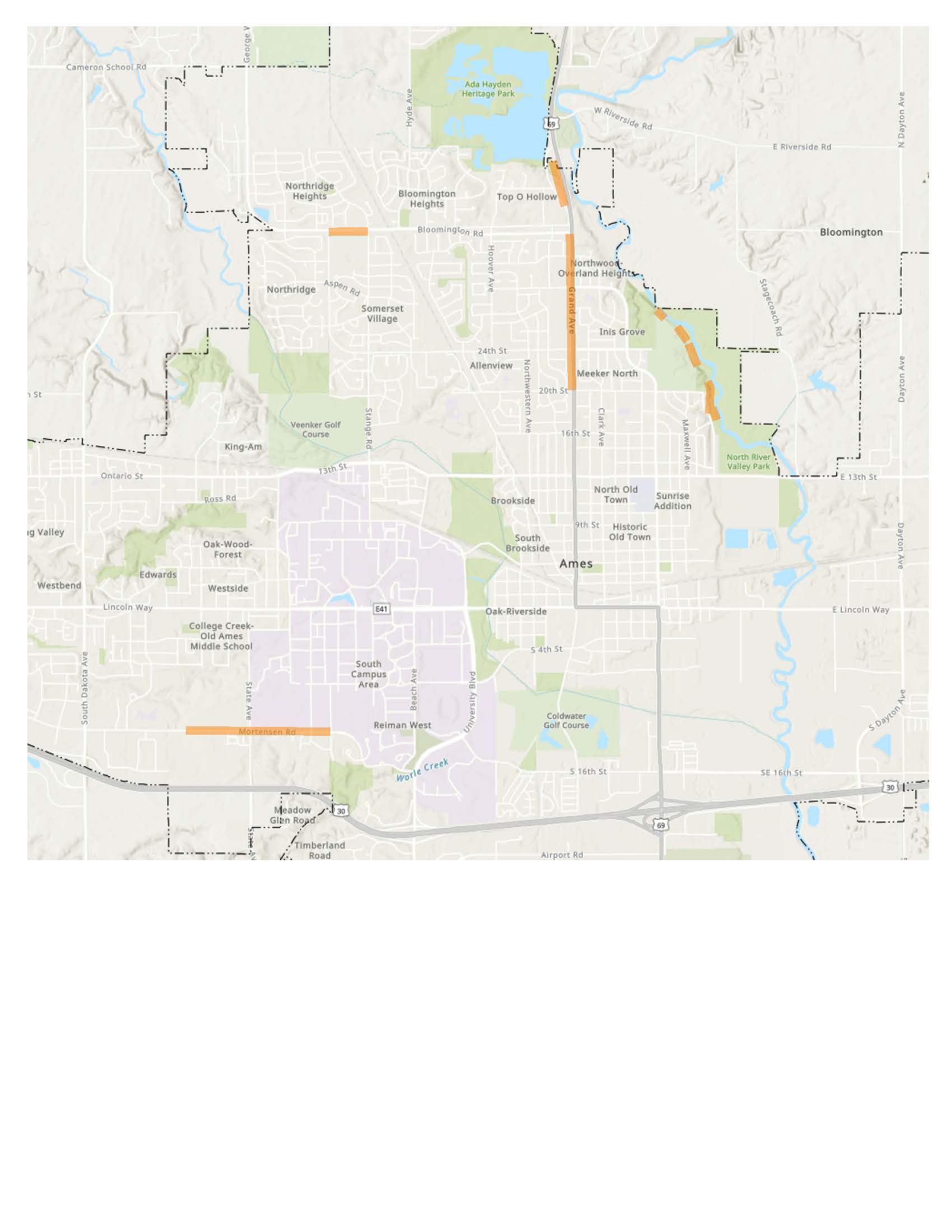Shared Use Path Maint. Contract Map